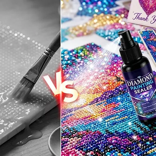 Diamond Painting Sealant vs craft glue — sparkle preserved instead of smothered