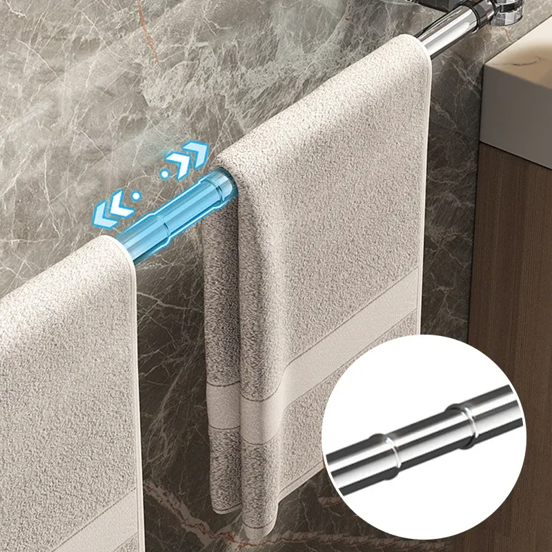 Adjustable suction towel bar