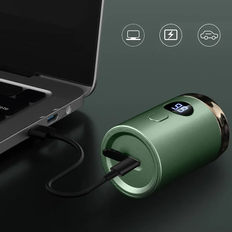 Mini shaver fast-charging from a laptop with a Type-C cable