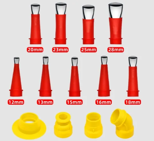 Universal Integrated Rubber Nozzle Tool Kit - 9*Rubber Nozzle + 4*Connection Bases (13pcs）